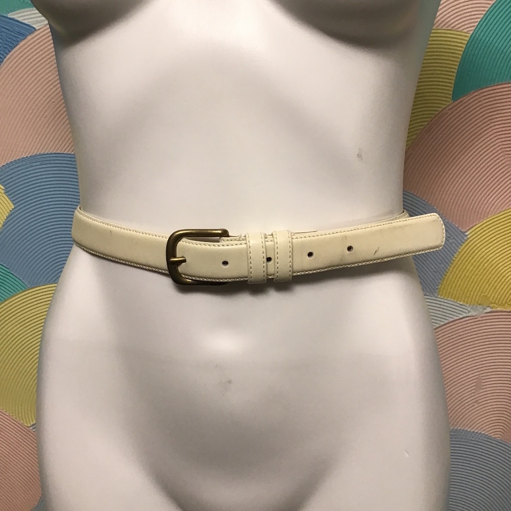 Genuine leather cream woman belt size L